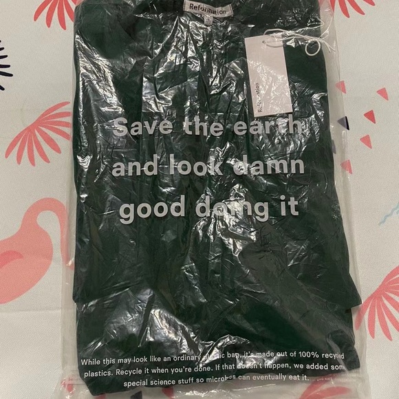 NWT Reformation Gavin Dress Emerald - Picture 6 of 7